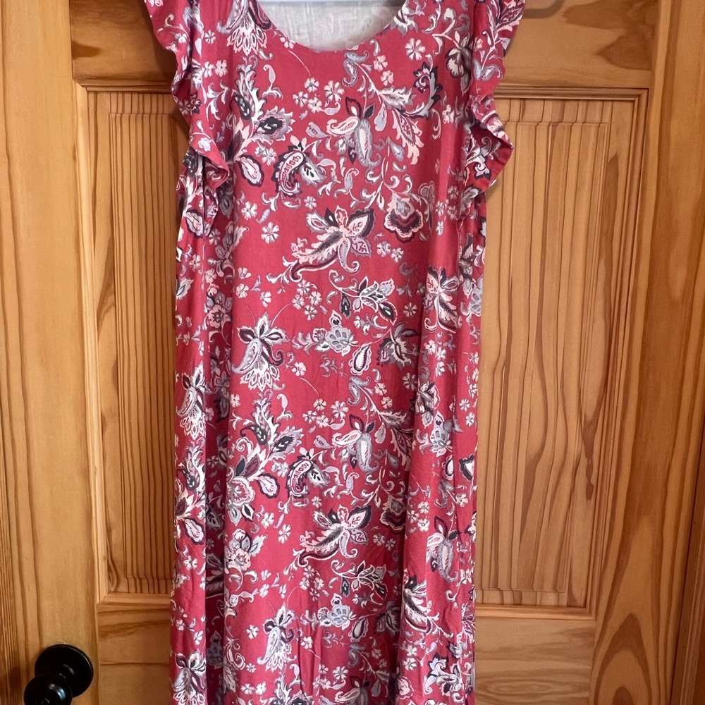 LOFT Outlet Pink and White Floral Dress